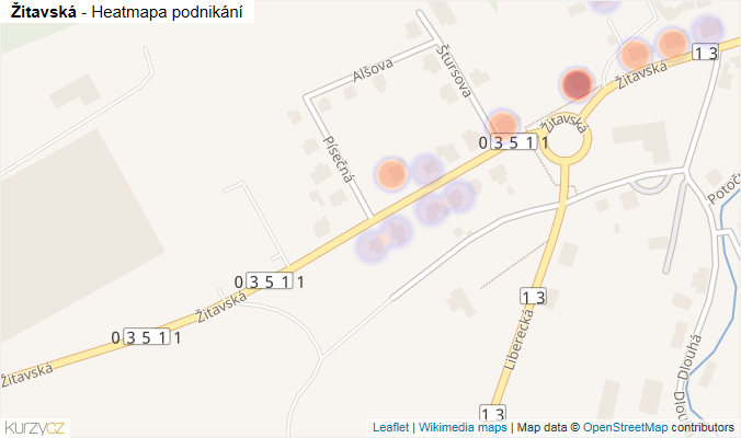Mapa Žitavská - Firmy v ulici.