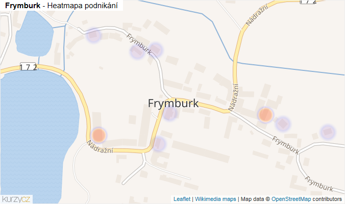 Mapa Frymburk - Firmy v části obce.