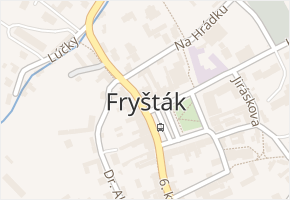 Fryšták v obci Fryšták - mapa části obce