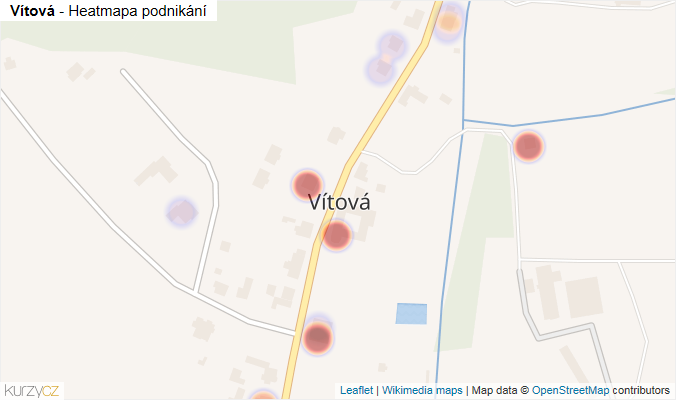 Mapa Vítová - Firmy v části obce.