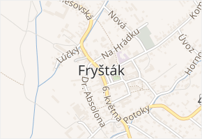 Zlínská v obci Fryšták - mapa ulice