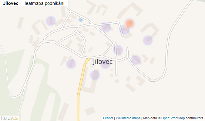 Mapa Jílovec - Firmy v části obce.