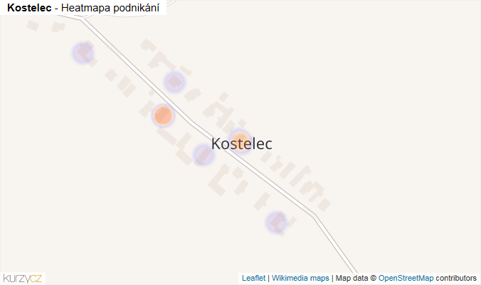 Mapa Kostelec - Firmy v části obce.
