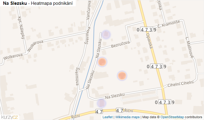 Mapa Na Slezsku - Firmy v ulici.