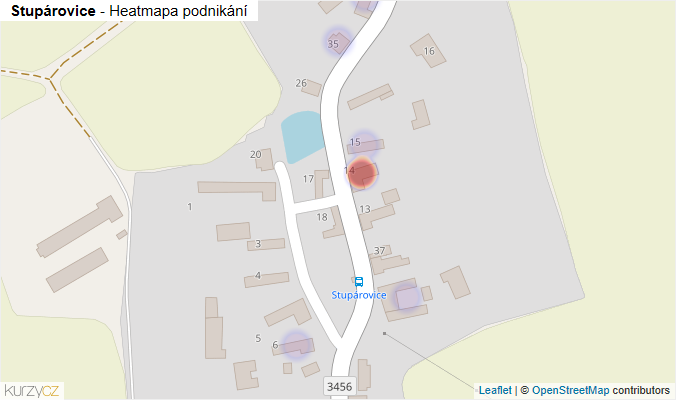 Mapa Stupárovice - Firmy v části obce.
