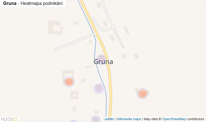 Mapa Gruna - Firmy v části obce.