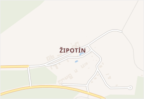 Žipotín v obci Gruna - mapa části obce