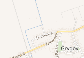 Do polí v obci Grygov - mapa ulice
