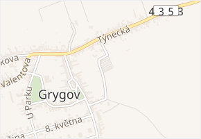 Za Humny v obci Grygov - mapa ulice