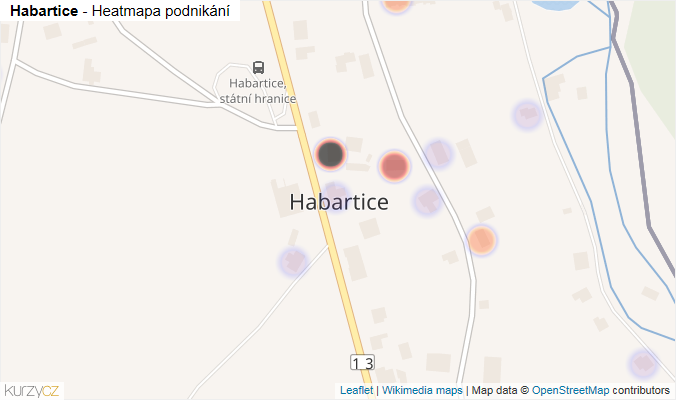 Mapa Habartice - Firmy v části obce.