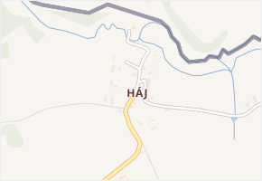 Háj v obci Habartice - mapa části obce