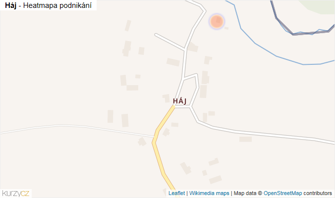 Mapa Háj - Firmy v části obce.