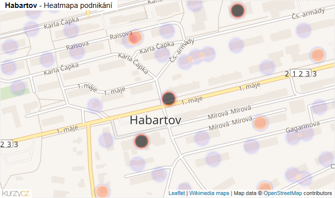 Mapa Habartov - Firmy v části obce.