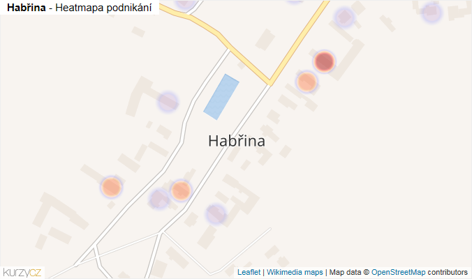 Mapa Habřina - Firmy v části obce.
