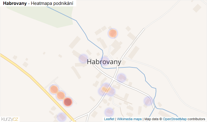 Mapa Habrovany - Firmy v části obce.