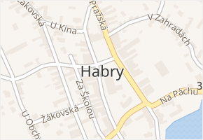 Habry v obci Habry - mapa části obce