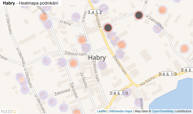 Mapa Habry - Firmy v části obce.