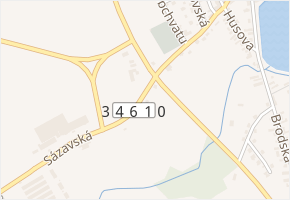 Sázavská v obci Habry - mapa ulice