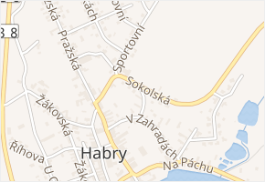 Sokolská v obci Habry - mapa ulice