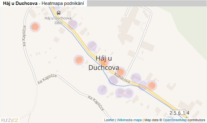 Mapa Háj u Duchcova - Firmy v části obce.