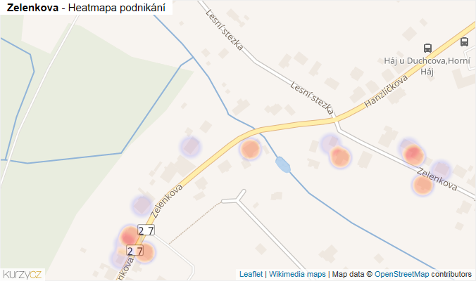 Mapa Zelenkova - Firmy v ulici.