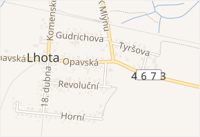 Bezručova v obci Háj ve Slezsku - mapa ulice