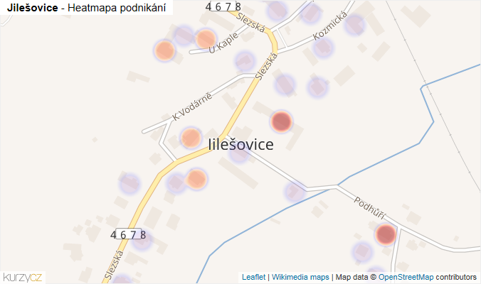Mapa Jilešovice - Firmy v části obce.