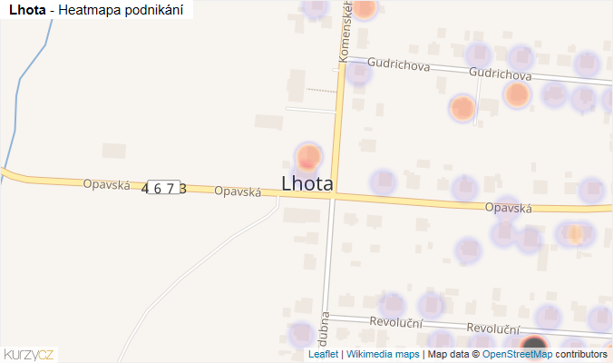Mapa Lhota - Firmy v části obce.