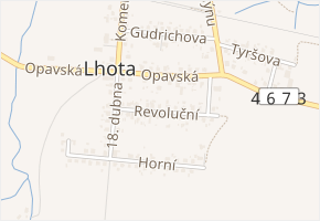 Revoluční v obci Háj ve Slezsku - mapa ulice