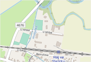 U Hřiště v obci Háj ve Slezsku - mapa ulice