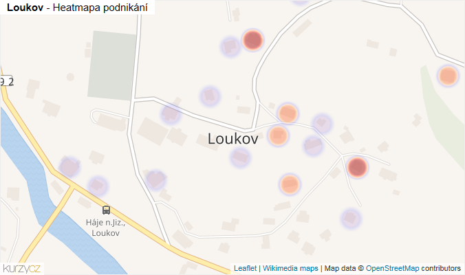 Mapa Loukov - Firmy v části obce.