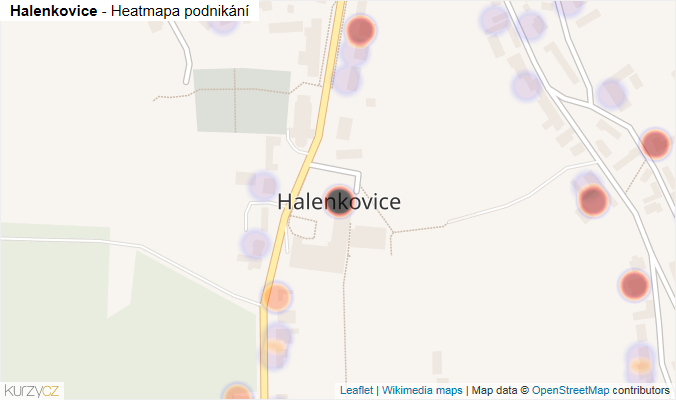 Mapa Halenkovice - Firmy v části obce.