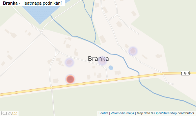 Mapa Branka - Firmy v části obce.
