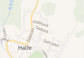 Sadová v obci Halže - mapa ulice