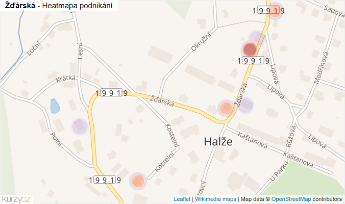 Mapa Žďárská - Firmy v ulici.