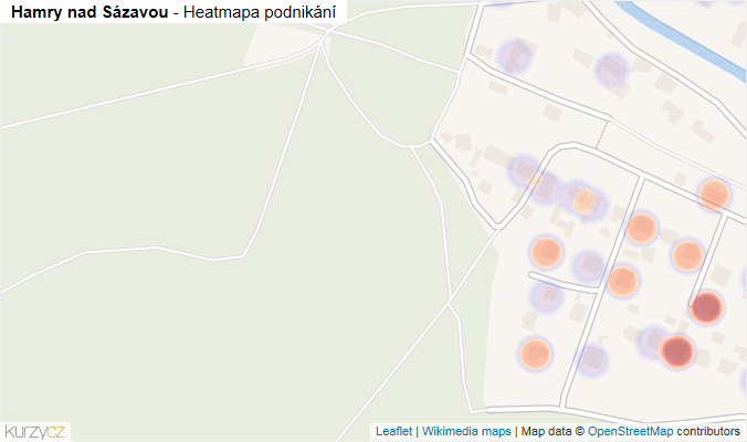 Mapa Hamry nad Sázavou - Firmy v obci.