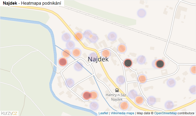 Mapa Najdek - Firmy v části obce.