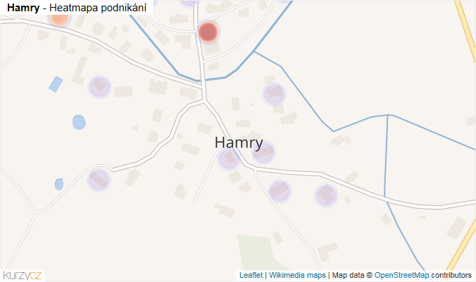 Mapa Hamry - Firmy v části obce.