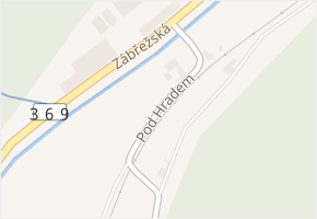 Pod Hradem v obci Hanušovice - mapa ulice