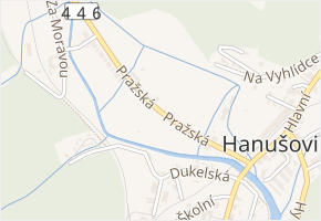 Pražská v obci Hanušovice - mapa ulice