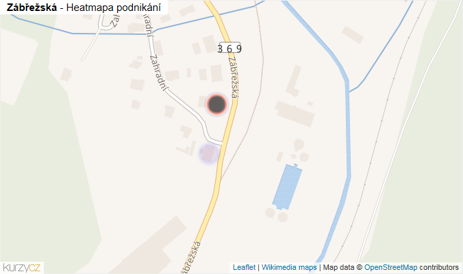 Mapa Zábřežská - Firmy v ulici.