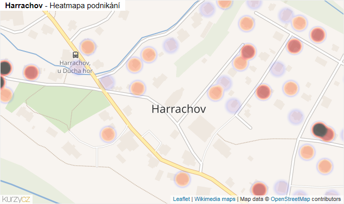 Mapa Harrachov - Firmy v části obce.