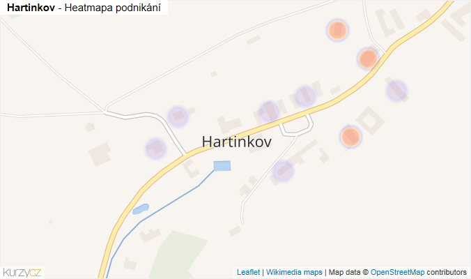 Mapa Hartinkov - Firmy v části obce.