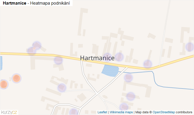 Mapa Hartmanice - Firmy v části obce.