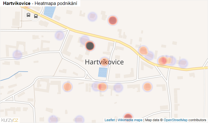 Mapa Hartvíkovice - Firmy v části obce.