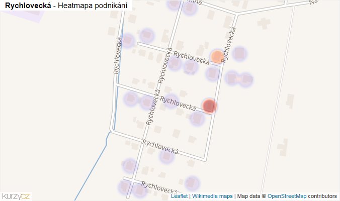 Mapa Rychlovecká - Firmy v ulici.