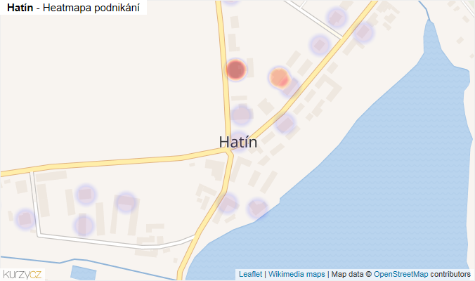 Mapa Hatín - Firmy v části obce.