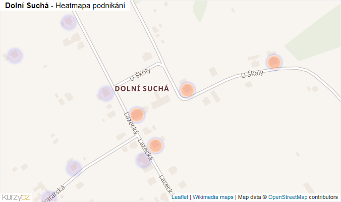 Mapa Dolní Suchá - Firmy v části obce.