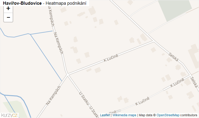 Mapa Havířov-Bludovice - Firmy v městské části.