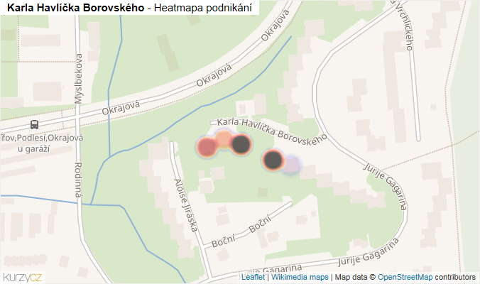 Mapa Karla Havlíčka Borovského - Firmy v ulici.
